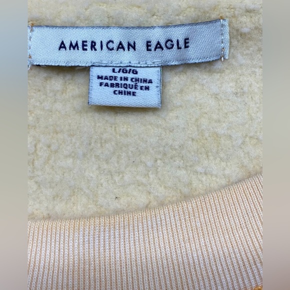 American Eagle Crewneck Sport Graphic Pullover Crop Ombre’ Sweatshirt Size Large - Picture 4 of 4